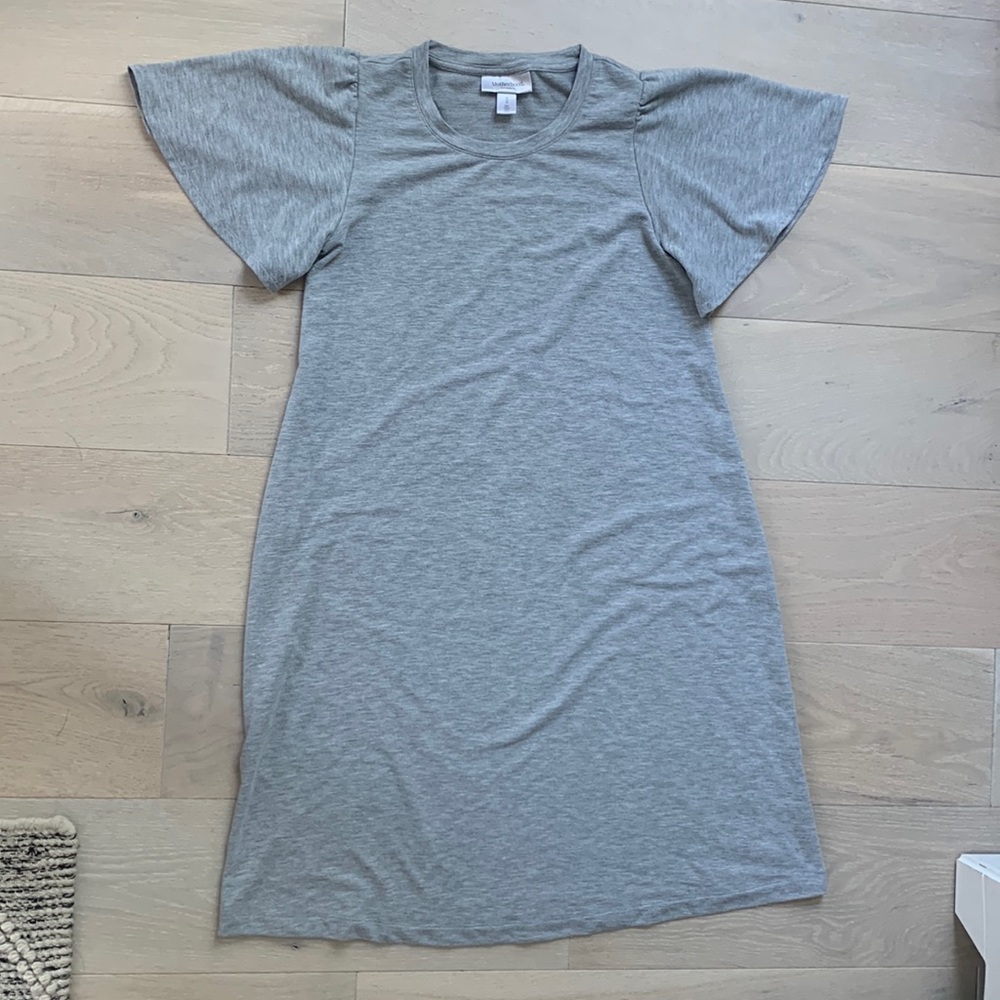 Motherhood Maternity Gray Short Sleeve Maternity T-Shirt Dress